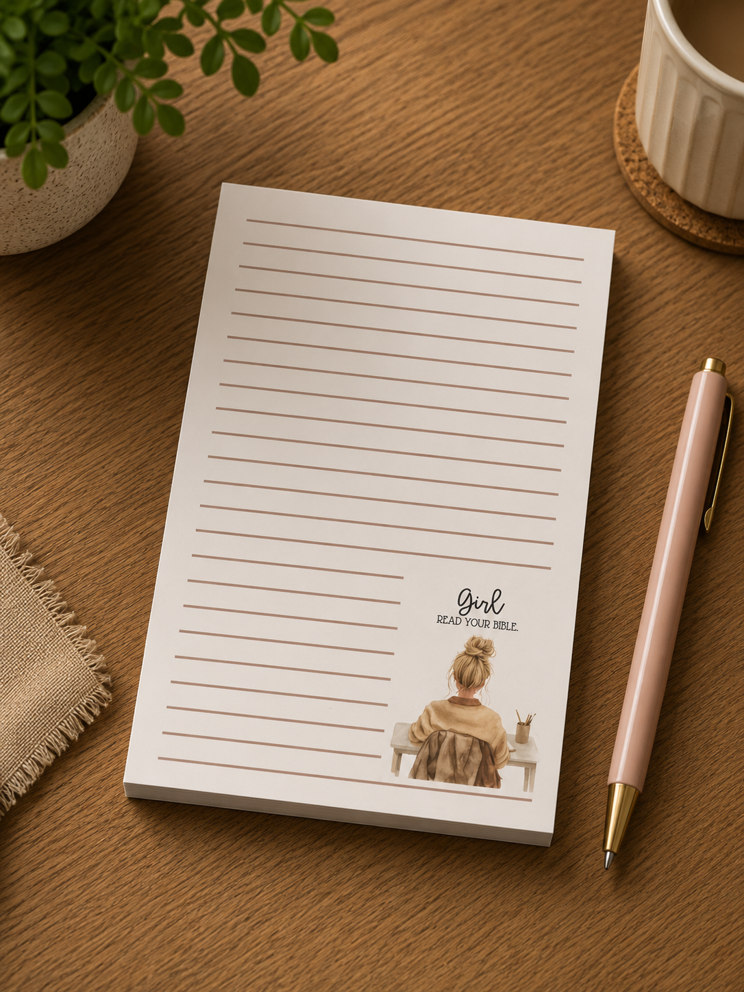 Girl Read Your Bible original notepad photo