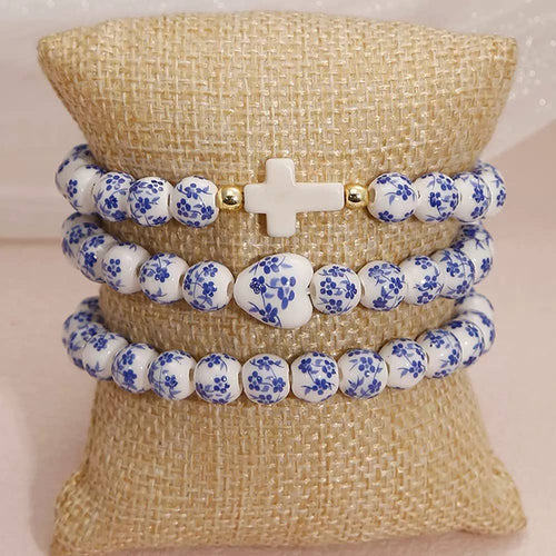 Chinoiserie Cross Bracelet Stack