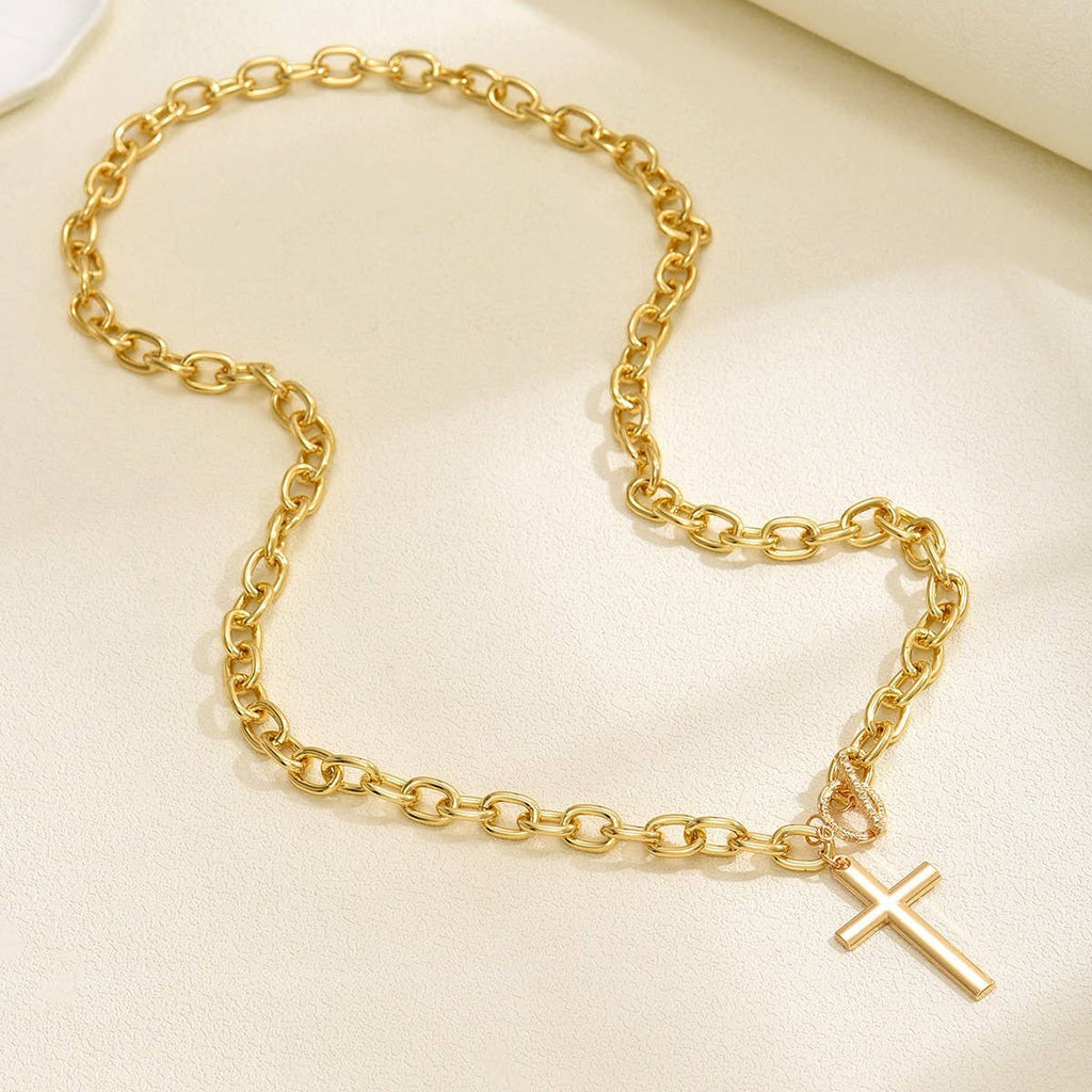 Chunky Cross Toggle Necklace