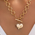 Hammered Heart Toggle Necklace