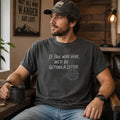 Man wearing a faith-inspired graphic tee that reads If Paul Were Here, We'd Be Getting A Letter