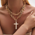 Chunky Cross Toggle Necklace