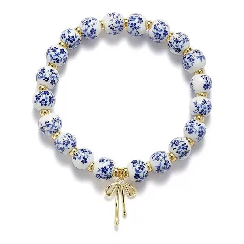 Chinoiserie Charm Bracelet with Gold Bow
