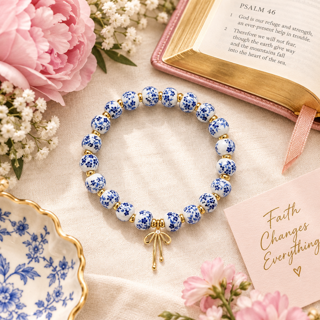 Chinoiserie Charm Bracelet with Gold Bow lifestyle image